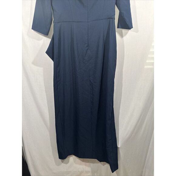 NWD $318 Kay Unger [‎ 14 ] Midnight Isolde Column Ruffle Gown BELT MISSIN #Q962 - Picture 16 of 16